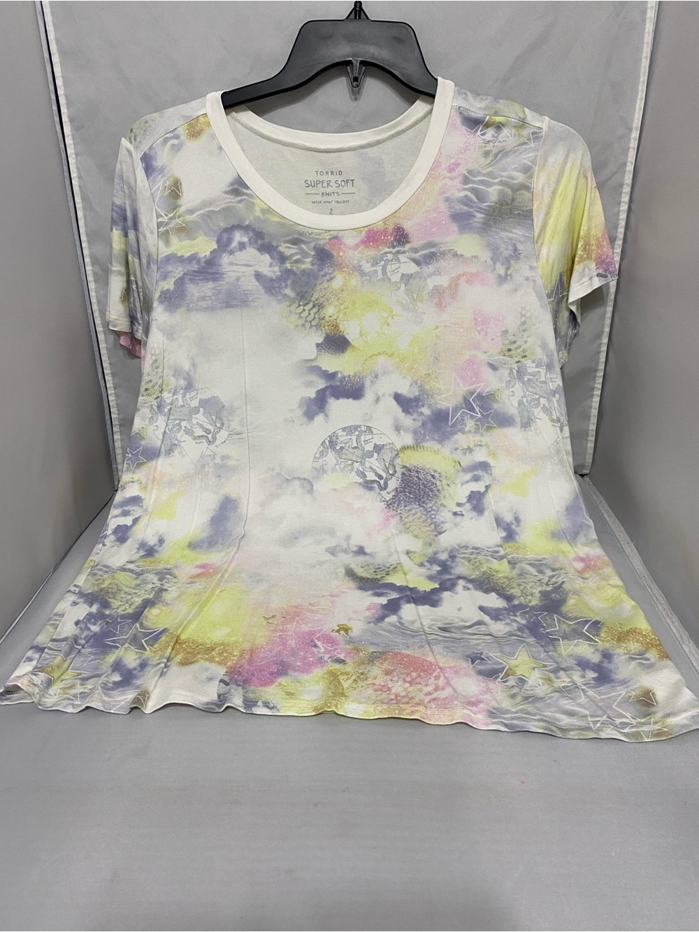 torrid Pastel Tie-Dye Short Sleeve Tee in Pink, Yellow & Lavender